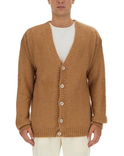 FAMILY FIRST V-Neck Cardigan - Brown