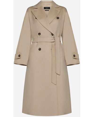Weekend by Maxmara Affetto Wool Double-Breasted Coat - Natural