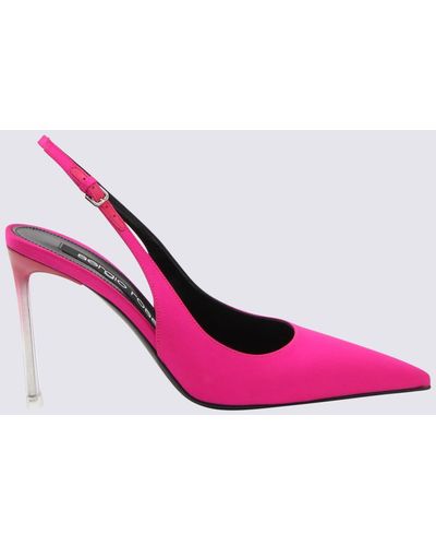 Sergio Rossi Leather Godiva Slingback Court Shoes - Pink