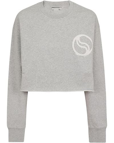 Stella McCartney Logo Patch Cropped Sweatshirt - Grey