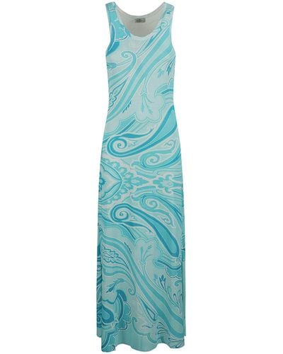 Etro Printed Sleeveless Dress - Blue