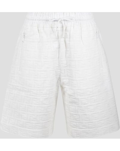 Fendi Ff Cotton Bermudas - White
