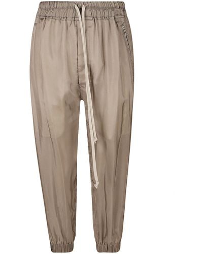 Rick Owens Cropped Track Trousers - Natural