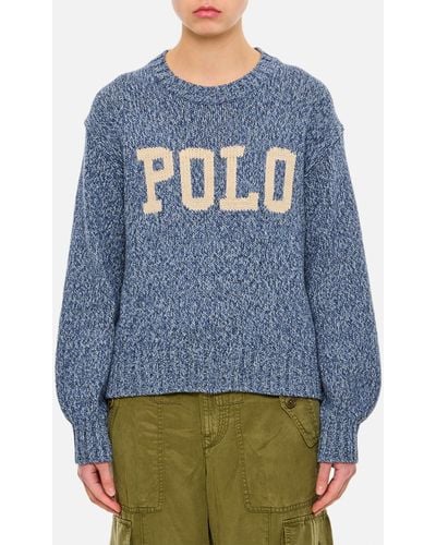 Polo Ralph Lauren Cotton Wool Logo Pullover - Blue