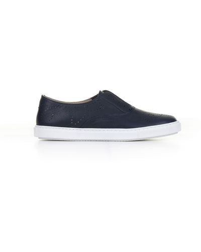 Fratelli Rossetti Leather Slip-On Trainers - Blue