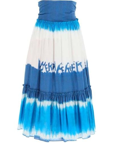 Alberta Ferretti Tie Dye Midi Skirt - Blue
