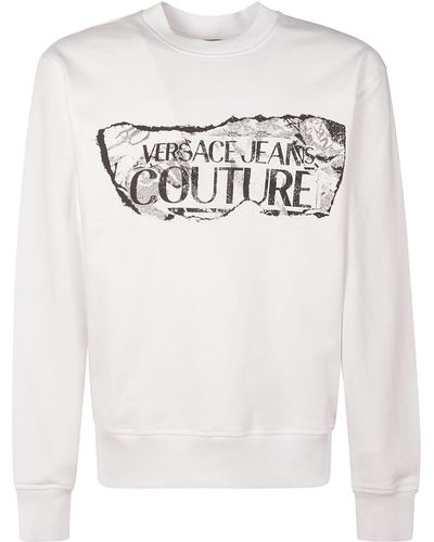Versace Couture Logo Ribbed Sweatshirt - White
