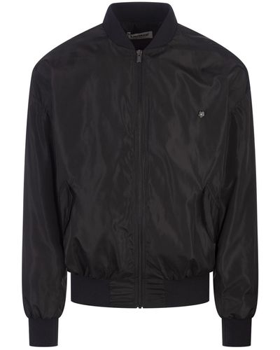 A PAPER KID Technical Fabric Bomber Jacket With Logo - Black