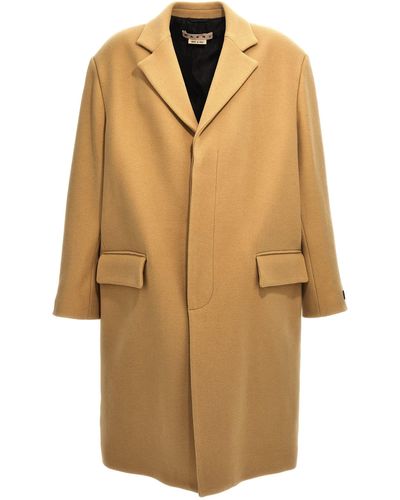 Marni Single-Breasted Wool Coat - Natural