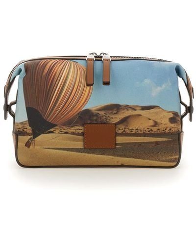 Paul Smith Beauty Case With "Signature Stripe Balloon" Print - Blue