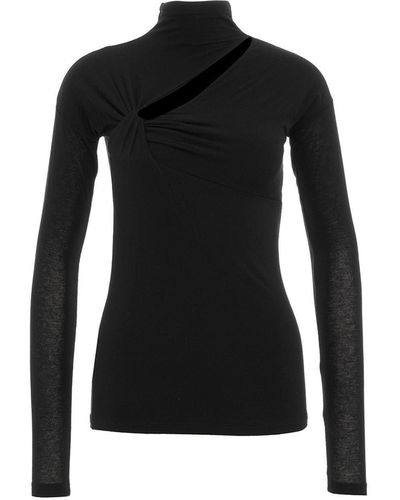 Pinko Cut Out Detailed Turtleneck Sweater - Black