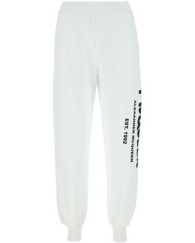 Alexander McQueen Cotton Sweatpants - White