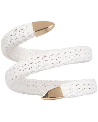 Bottega Veneta Crochet Spiral Bracelet - White