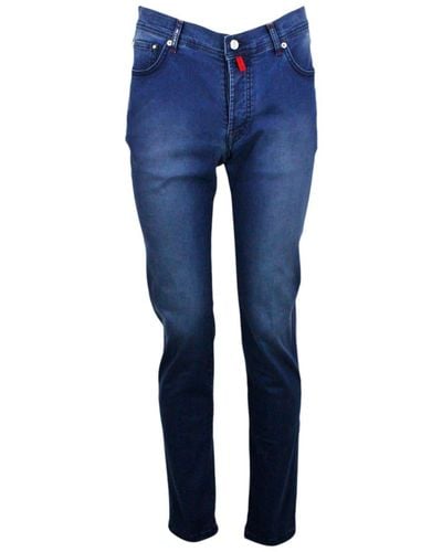 Kiton Five-pocket Luxury Jeans - Blue