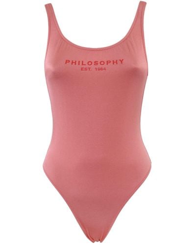 Philosophy Di Lorenzo Serafini One-Piece Swimsuit With Logo - Pink