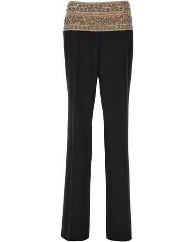 Stella McCartney Smoking Trousers With Crystals - Black