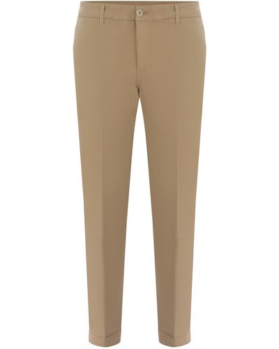 Fay Trousers Made Of Matte Satin - Natural