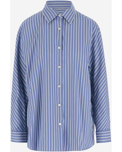 Dries Van Noten Cotton Shirt With Striped Pattern - Blue