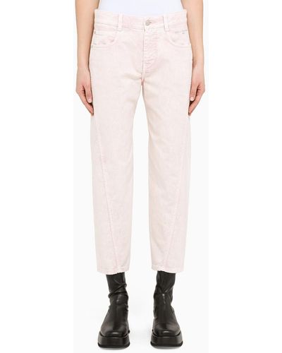 Stella McCartney Pale Pink Crop Stretch Jeans