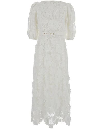 Zimmermann Long Dress With Off-Shoulders - White