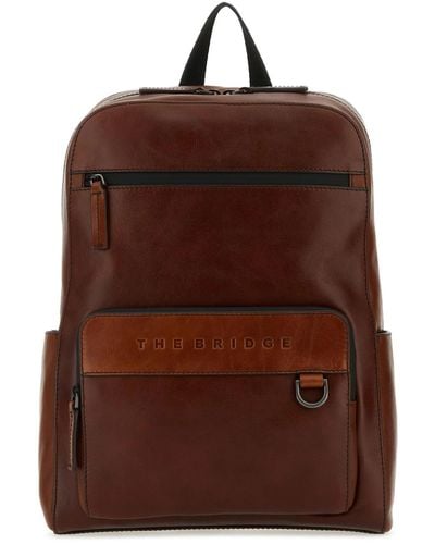 The Bridge Leather Damiano Backpack - Brown