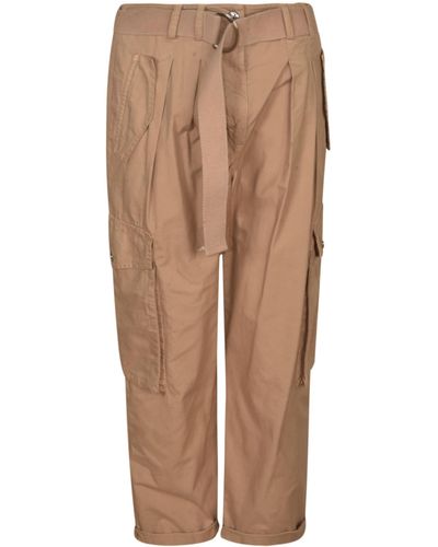 Ermanno Scervino Belted Waist Cargo Trousers - Brown