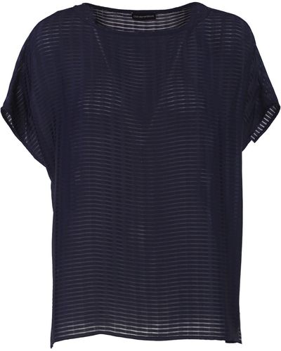 Emporio Armani Short-sleeved Boxy Shirt - Blue