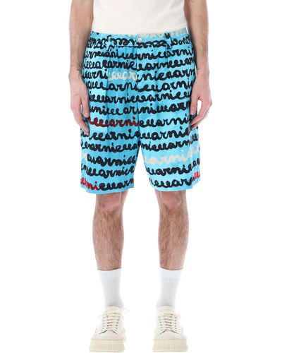 Marni Mare Print Shorts - Blue