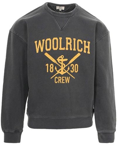 Woolrich Logo Printed Crewneck Sweatshirt - Gray