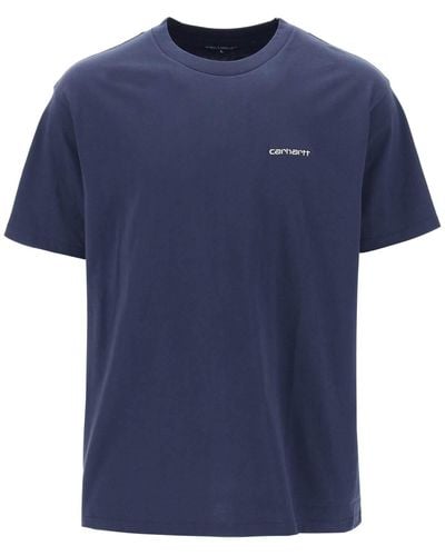 Carhartt Logo Embroidery T-Shirt - Blue
