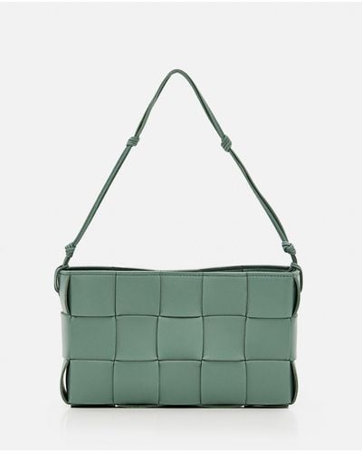 Bottega Veneta Cassette Pouch W/ Strap Leather Shoulder Bag - Green