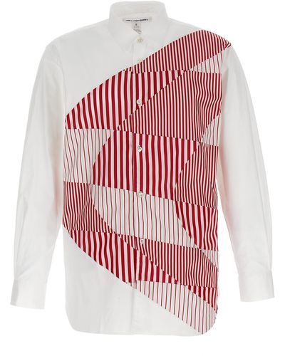 Comme des Garçons Striped Patterned Shirt Shirt, Blouse - Red