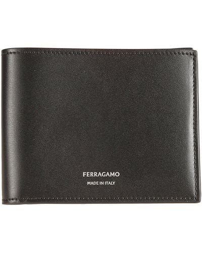 Ferragamo Logo Printed Bi-fold Wallet - Black