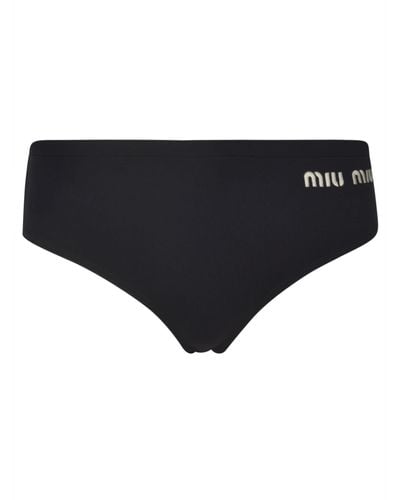 Miu Miu Side Logo Swim Briefs - Black