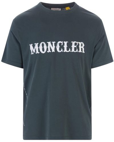 Moncler Genius Dark Green Moncler Fragment T-shirt - Blue