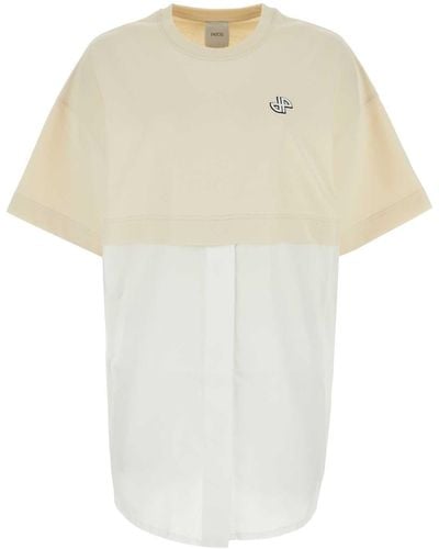 Patou Two-Tone Cotton T-Shirt Dress - White