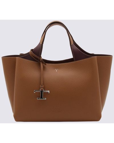 Tod's Leather Tote Bag - Brown