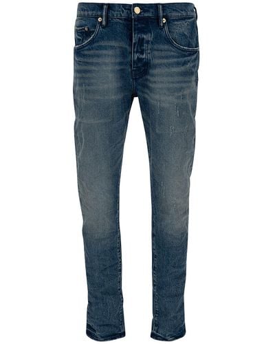 Purple Brand Ripped-knee Regular-fit Stretch-denim Jeans in Blue for Men