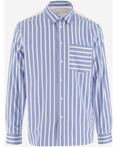 JW Anderson Striped Cotton Shirt - Blue