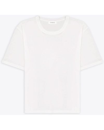 Laneus Crewneck Ultra-Light Cotton T-Shirt - White