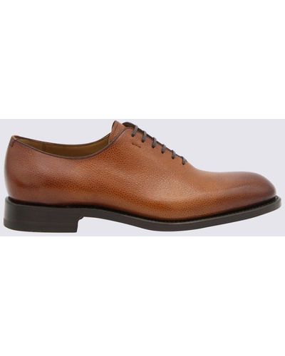 Ferragamo Leather Angiolo Loafers - Brown