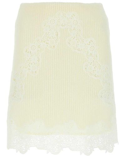 Chloé Lace Detailed Flared Mini Skirt - White