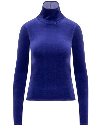 Forte Forte Turtleneck Chenille Sweater - Blue
