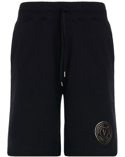 Versace Jeans Couture jogger Shorts With Lamina V Emblem - Black