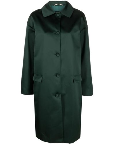 Rochas Single-breasted Satin Coat - Green