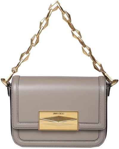 Jimmy Choo Shoulder Bag In Smooth Leather - White