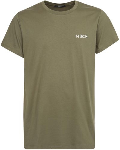 14 Bros Logo-Print T-Shirt - Green