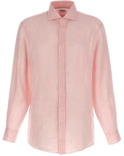 Brunello Cucinelli Linen Shirt Shirt, Blouse - Pink