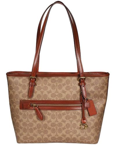 COACH Signature Pvc Printed Tote Bag - Brown