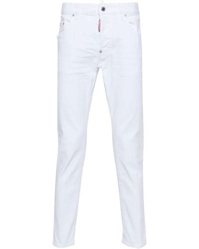 DSquared² Optical Stretch-Cotton Denim Jeans - White